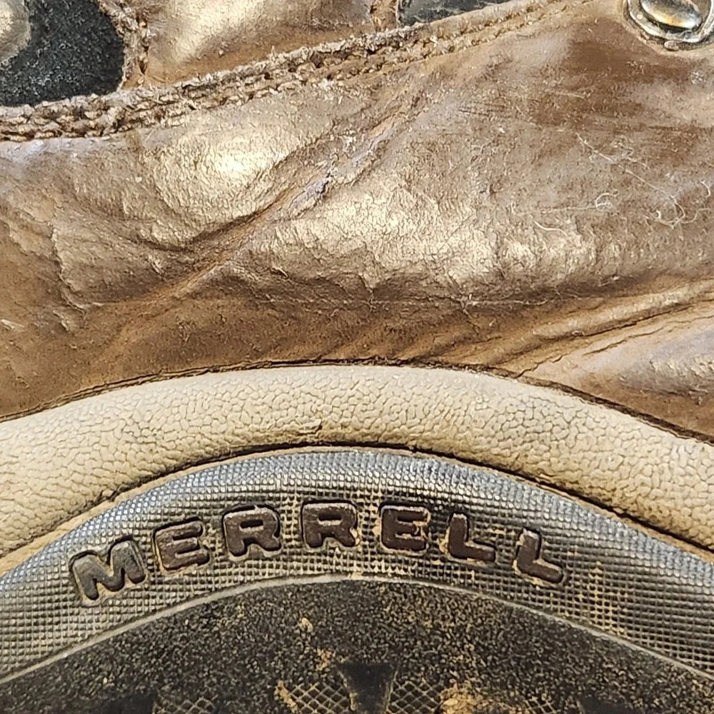 Merrell Boots Mens 10.5 Brown Reflex II Mid Leather Waterproof‎ Hiking Gorpcore